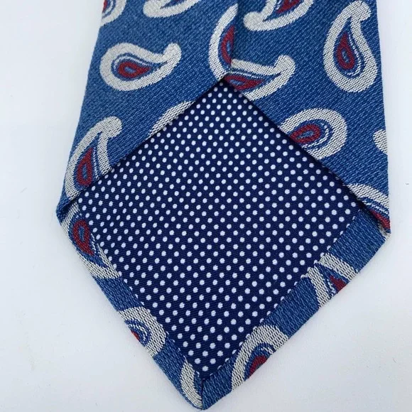 Eton Tie Mens One Size Blue Paisley Silk Classic Luxury Necktie Italy Made NWT